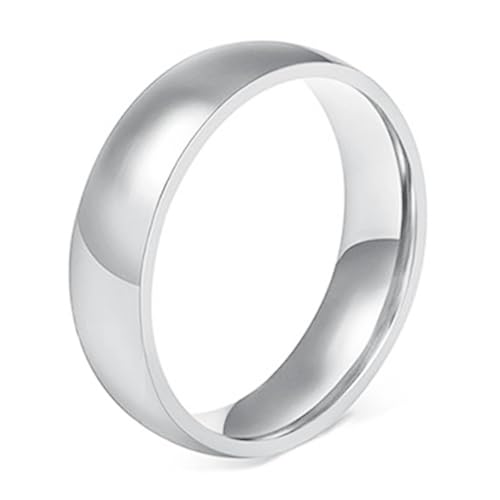 Calefee Ring Schlicht Herren Eheringe, Edelstahl Ringe Damen Verlobungsring Bandring Breit 6 mm Breit, gr. 72 von Calefee