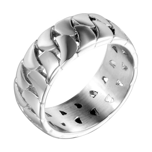 Calefee Ring Schlicht Herren Eheringe, Ring für Herren Edelstahl Verlobungsring 8,5 mm Kette Glatt, gr. 60 von Calefee