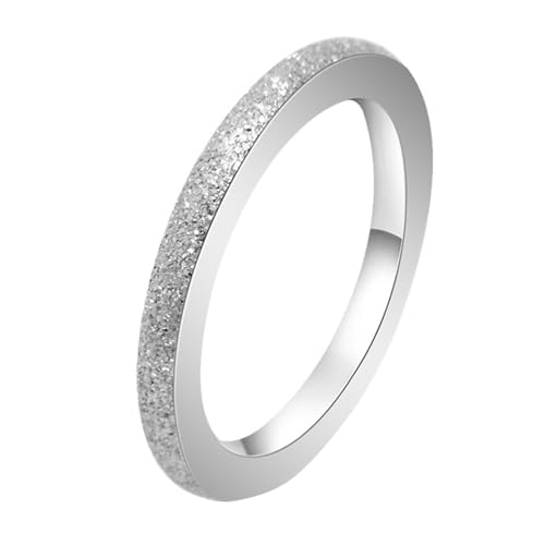Calefee Ring für Damen Verlobungsring, Eheringe Edelstahl Modeschmuck Schlicht Bandring Matt 2 mm, Größe 60 von Calefee