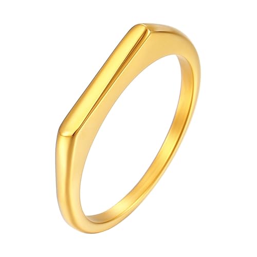 Calefee Ringe Damen Verlobungsring, Damenringe Modeschm Edelstahl Modeschmuck Bandring Breit 2,3 mm, Größe 57 von Calefee