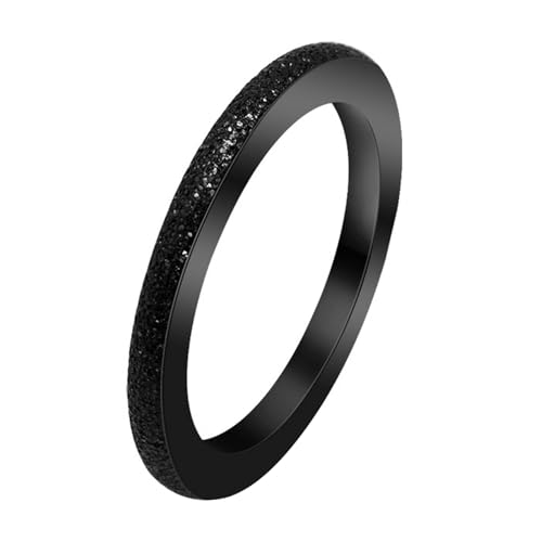 Calefee Ringe Damen Verlobungsring, Eheringe Edelstahl Modeschmuck Schlicht Bandring Matt 2 mm, Größe 52 von Calefee