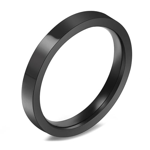 Calefee Ringe Frauen Verlobungsring, Trauringe Edelstahl für Herren Bandring Breit 3 mm Breit, Größe 54 von Calefee