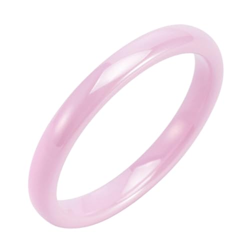 Calefee Ringe Mann Verlobungsring, Keramik Ring Herren Rosa Personalisiert Bandring Rosa Dünnes Breit 3 mm, Größe 65 von Calefee