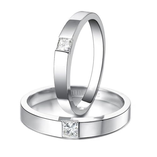 Calefee Ringe Paare 2 Set, Verlobungsringe Gold 585 Paar mit Diamant, Trauringe für Mann und Frau Größe 47 bis 70 von Calefee