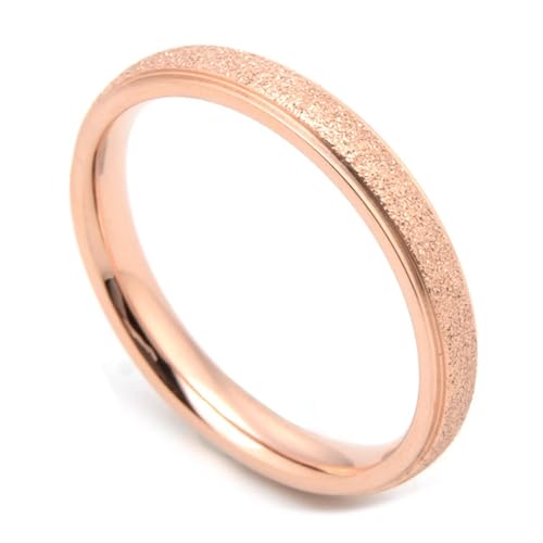Calefee Ringe für Damen Verlobungsring, Eheringe Edelstahl Modeschmuck Bandring Breit 3 mm Matt, Größe 57 von Calefee