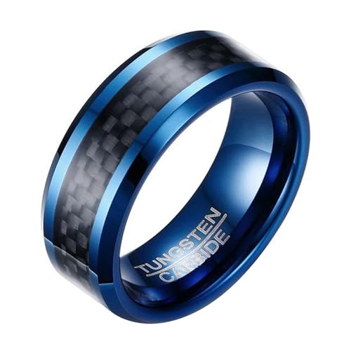 Calefee Ringe für Herren Eheringe, Wolframringe für Trauung Personalisiert Bandring Breit 8 mm mit Carbon, gr. 54 von Calefee