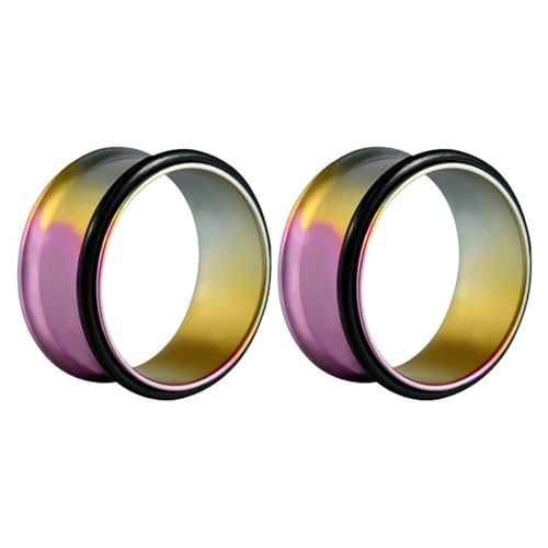Calefee Tunnel 10mm, Ohr Tunnel G23 Titan Farbverlauf mit Silikonring, Piercing Schmuck Ohr Expander für Damen 1 Paar Calefee Tunnel 10mm, Ohr Tunnel G23 Titan Farbverlauf mit Silikonring, Piercing Schmuck Ohr Expander für Damen 1 Paar von Calefee