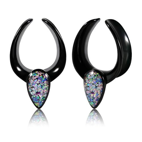 Calefee Tunnel 8mm, Ohr Tunnel Edelstahl U-förmig mit Opal, Piercing Schmuck Ohrdehner für Herren 2er Set Calefee Tunnel 8mm, Ohr Tunnel Edelstahl U-förmig mit Opal, Piercing Schmuck Ohrdehner für Herren 2er Set von Calefee