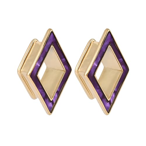 Calefee Tunnel 8mm, Ohr Tunnel aus Edelstahl Rautenform, Piercing Schmuck Ohrdehner für Herren Ohrringe 2er Set von Calefee