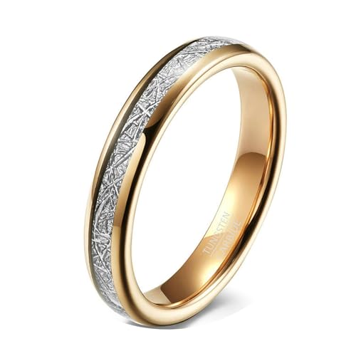 Calefee Verlobungsring Herren Schlicht, Ring Herren Wolfram Personalisiert Bandring Breit 4 mm mit Metall Roségold, Größe 67 von Calefee