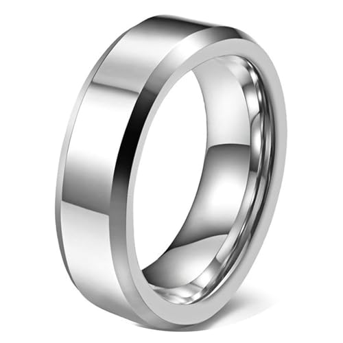 Calefee Verlobungsring Mann Schlicht, Ring Herren Wolfram Eheringe Bandring Breit 6 mm mit Abgeschrägter Kante, gr. 62 von Calefee