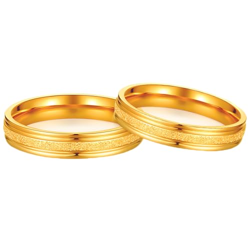 Calefee Verlobungsring Paar, Eheringe 585Er Gold Echtschmuck Echtschmuck, Trauringe für Mann und Frau Größe 47 bis 70 von Calefee