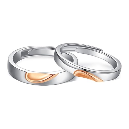 Calefee Verlobungsring Silber Paar, Ringe Partnerringe Silber 925 Personalisierte Verstellbar Roségoldener Puzzle-Herzring Calefee Verlobungsring Silber Paar, Ringe Partnerringe Silber 925 Personalisierte Verstellbar Roségoldener Puzzle-Herzring von Calefee