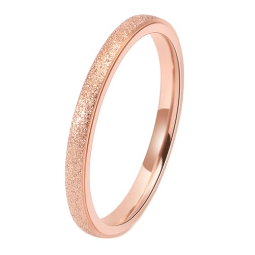 Calefee Verlobungsringe Damen Schlicht, Edelstahl Ringe Damen Eheringe Bandring Matt Breit 2 mm, Größe 57 von Calefee