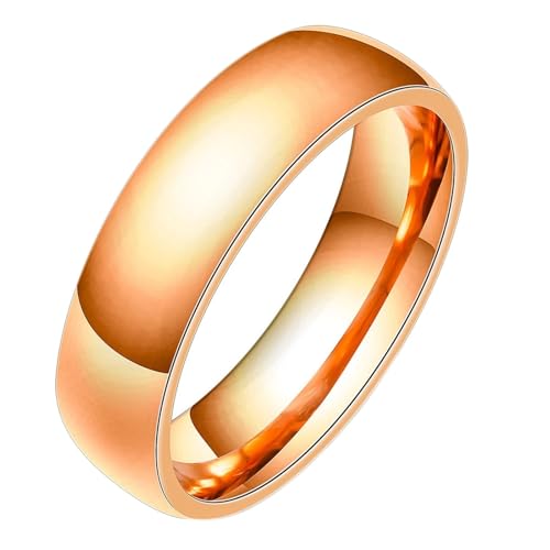 Calefee Verlobungsringe Herren Schlicht, Eheringe Edelstahl Modeschmuck Bandring Breit 5 mm Breit, Größe 57 von Calefee