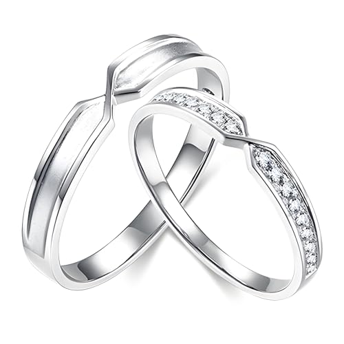 Calefee Verlobungsringe für Sie und Ihn, Hochzeitringset Gold 585 Paar mit Moissanit, Trauringe für Mann und Frau Gr. 47 bis 70 von Calefee