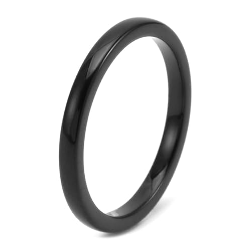 Calefee Wolframringe für Trauung, Kleine Ringe für Finger Schmal Schlicht Bandring Breit 2 mm Glatt, gr. 57 von Calefee