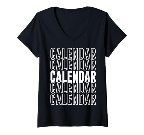 Damen Kalender T-Shirt mit V-Ausschnitt Damen Kalender T-Shirt mit V-Ausschnitt von Calendar Apparel