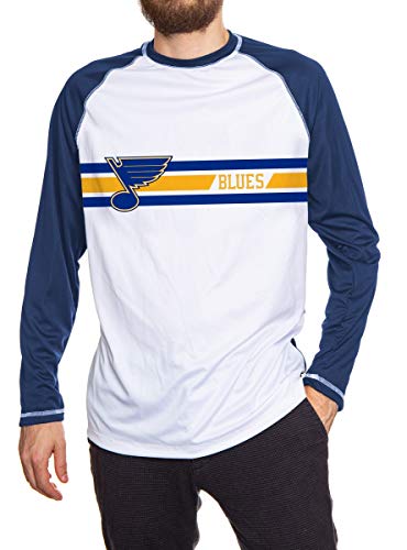 Calhoun Offiziell lizenzierter NHL gestreifter langärmeliger Rashguard für Herren, St. Louis Blues, XX-Large von Calhoun