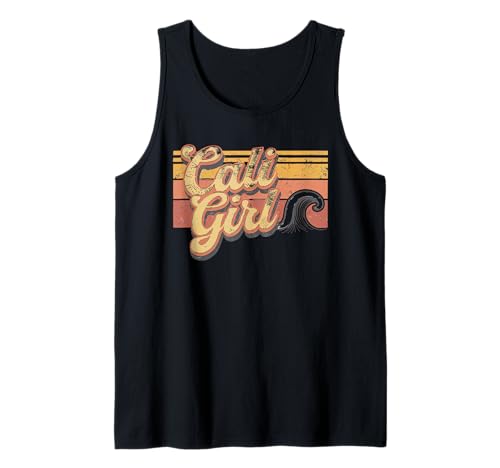 Cali Girl Tshirt California Beach Sommer Urlaub 70er Retro Tank Top Cali Girl Tshirt California Beach Sommer Urlaub 70er Retro Tank Top von Cali Girl Shirt Vintage Retro Beach Mädchen Urlaub