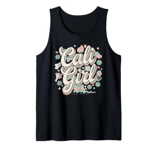 Cali Girl Tshirt California Beach Sommer Urlaub 70er Retro Tank Top Cali Girl Tshirt California Beach Sommer Urlaub 70er Retro Tank Top von Cali Girl Shirt Vintage Retro Beach Mädchen Urlaub