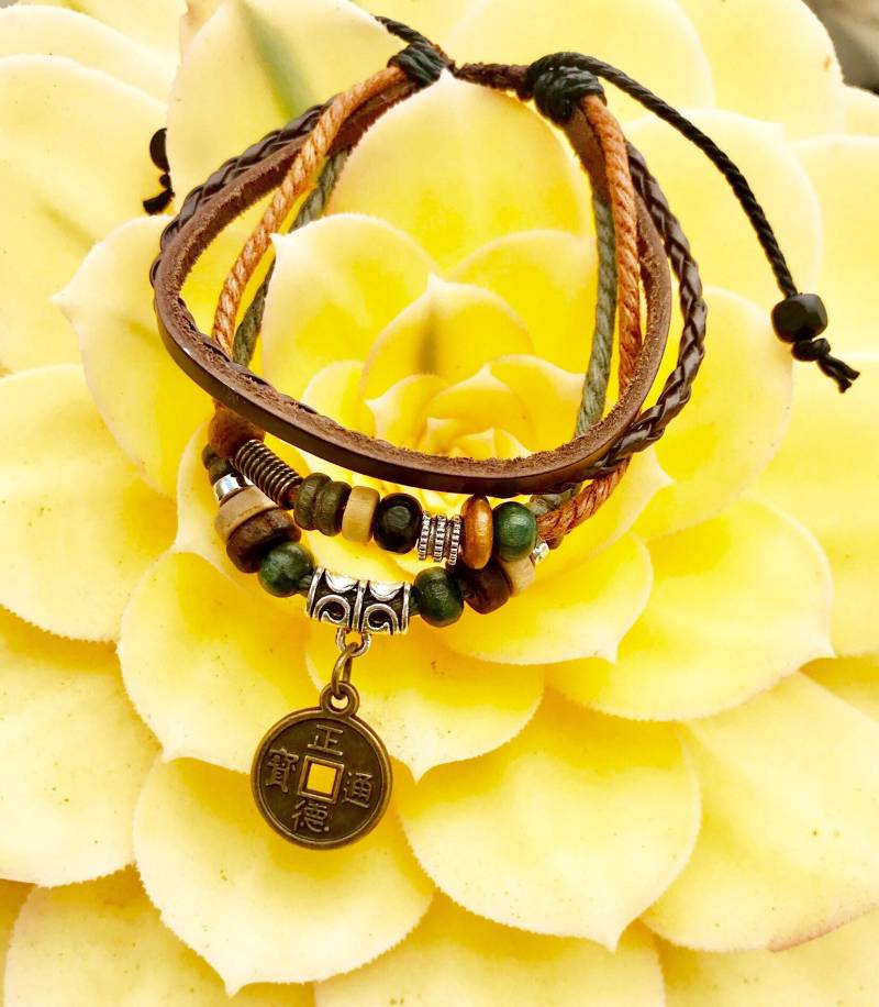 Das "Venedig" Lederarmband Armband - Surfer Armband-Freundschaft Armband-strand Schmuck Bohoarmband von CaliBracelet