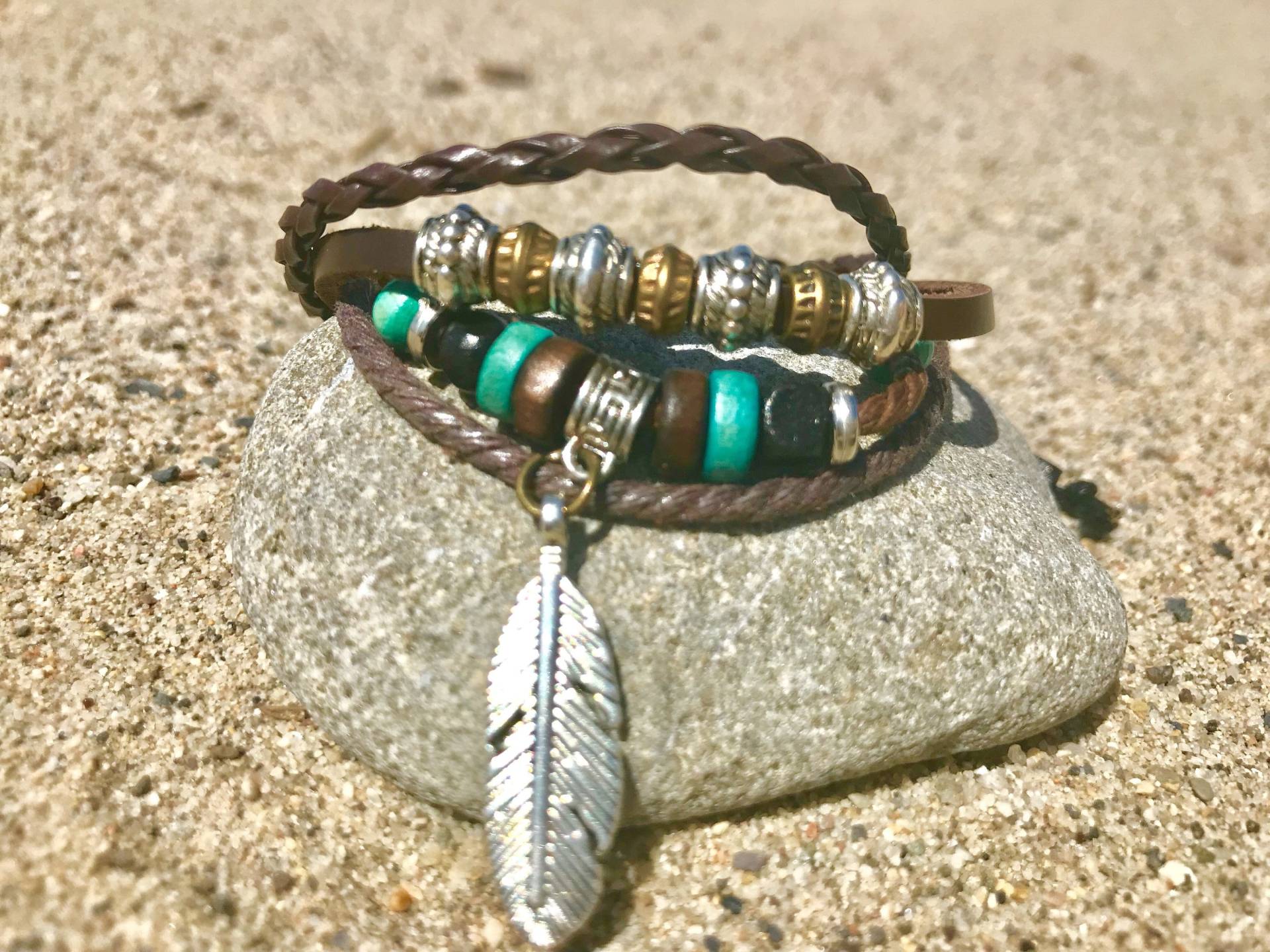 Die "Santa Barbara" Armband-Leder-Armband-Surfer Armband-Freundschaftsarmband-strand Schmuck - Boho Armband Die "Santa Barbara" Armband-Leder-Armband-Surfer Armband-Freundschaftsarmband-strand Schmuck - Boho Armband von CaliBracelet
