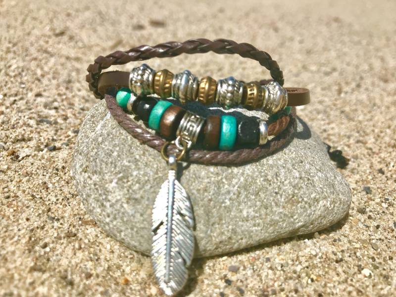 Die "Santa Barbara" Armband-Leder-Armband-Surfer Armband-Freundschaftsarmband-strand Schmuck - Boho Armband Die "Santa Barbara" Armband-Leder-Armband-Surfer Armband-Freundschaftsarmband-strand Schmuck - Boho Armband von CaliBracelet