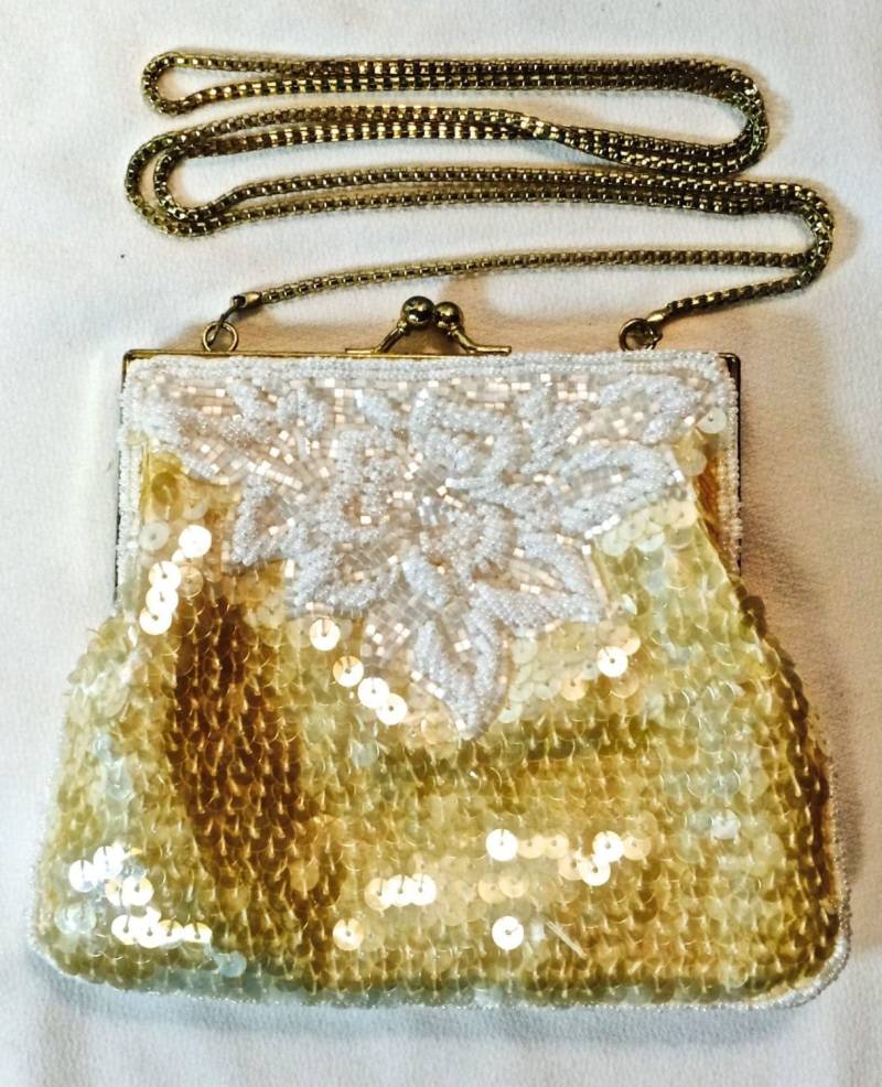 La Regale Vintage Perlen Pailletten Abendtasche - Glamour Der 50Er Jahre von CaliCaliBeautifulVtg