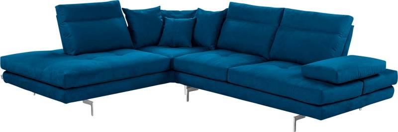 CALIA ITALIA Ecksofa "Toby Wing, L-Form, Designsofa mit sensationellem Sitzkomfort" Sitztiefenverstell.,wahlw. mit Kissen-Set, Füße chrom glänzend von Calia Italia