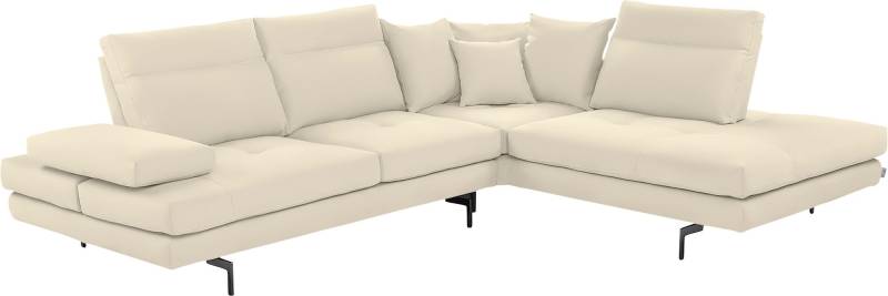 CALIA ITALIA Ecksofa "Toby Wing, Komfortsofa mit Sitzkomfort der Extraklasse, L-Form" Sitztiefenverstellung, wahlw. mit Kissen-Set,Füße schwarz matt von Calia Italia