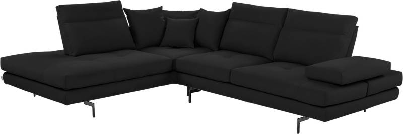 CALIA ITALIA Ecksofa "Toby Wing, Komfortsofa mit Sitzkomfort der Extraklasse, L-Form" Sitztiefenverstellung, wahlw. mit Kissen-Set,Füße schwarz matt von Calia Italia