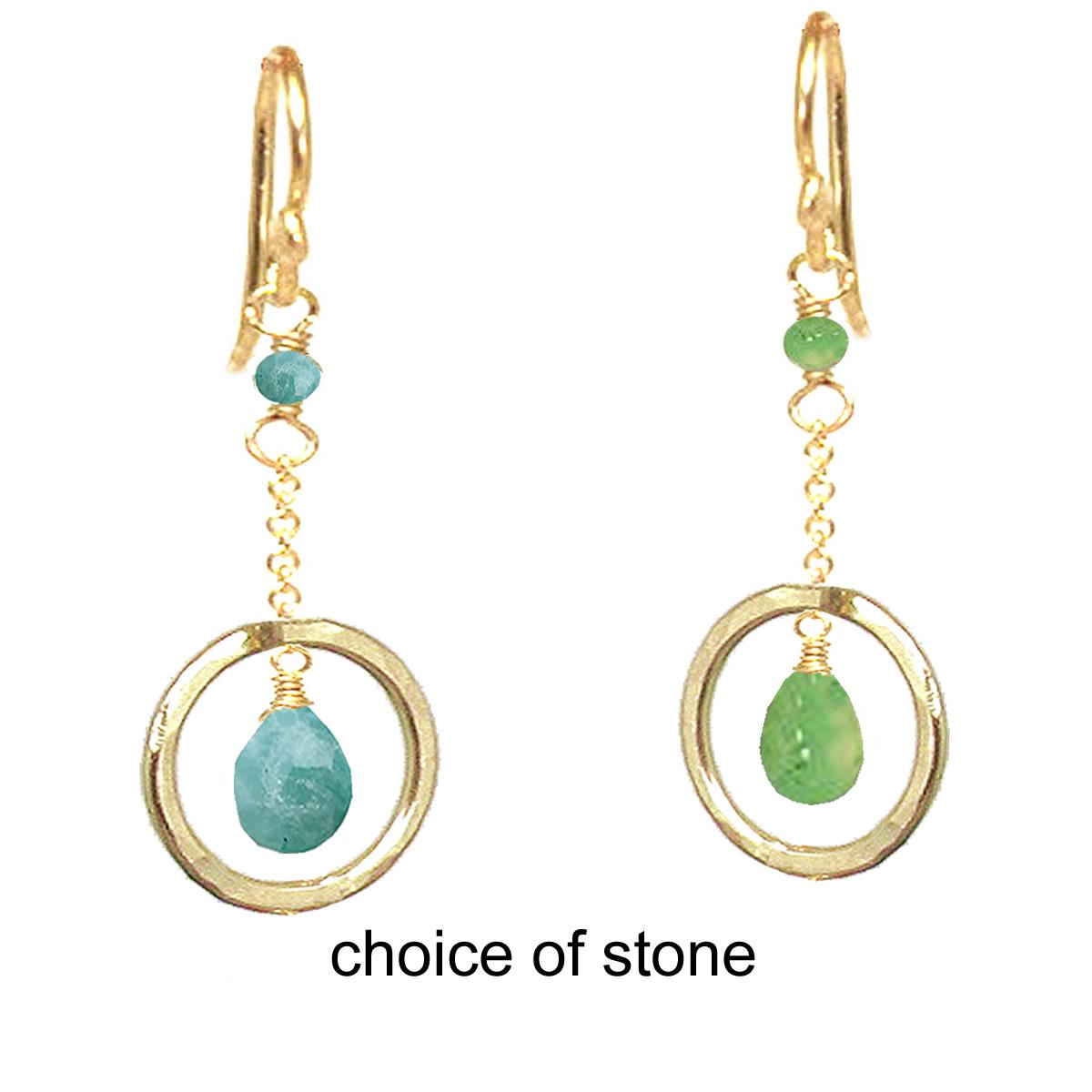 steinwahl An Gehämmertem Kreis Und Kette Venus 100 von CalicoJunoJewelry