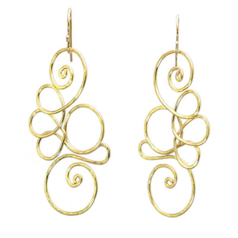 Gehämmerte Strudelohrringe Jugendstil 111 von CalicoJunoJewelry