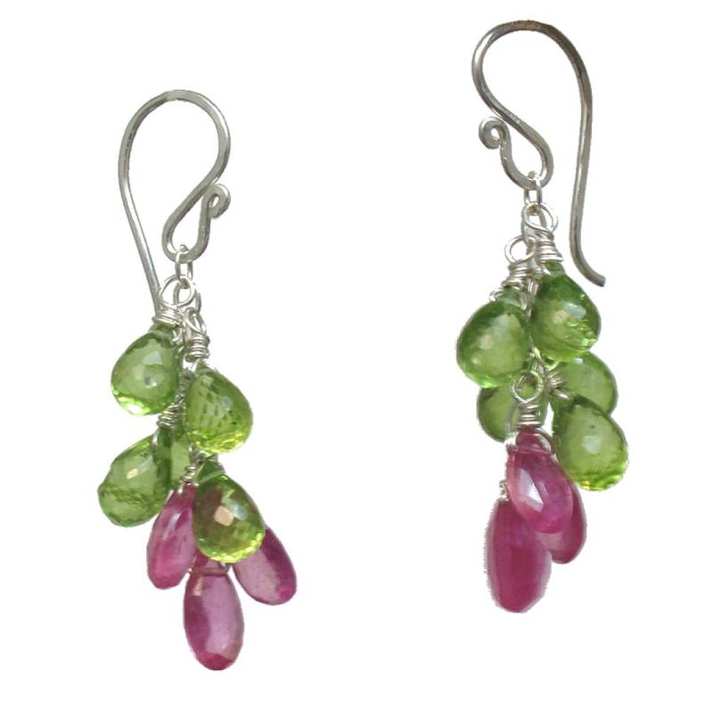 Ohrringe Aus Vessonit Und Rosa Saphir Princess 104 von CalicoJunoJewelry