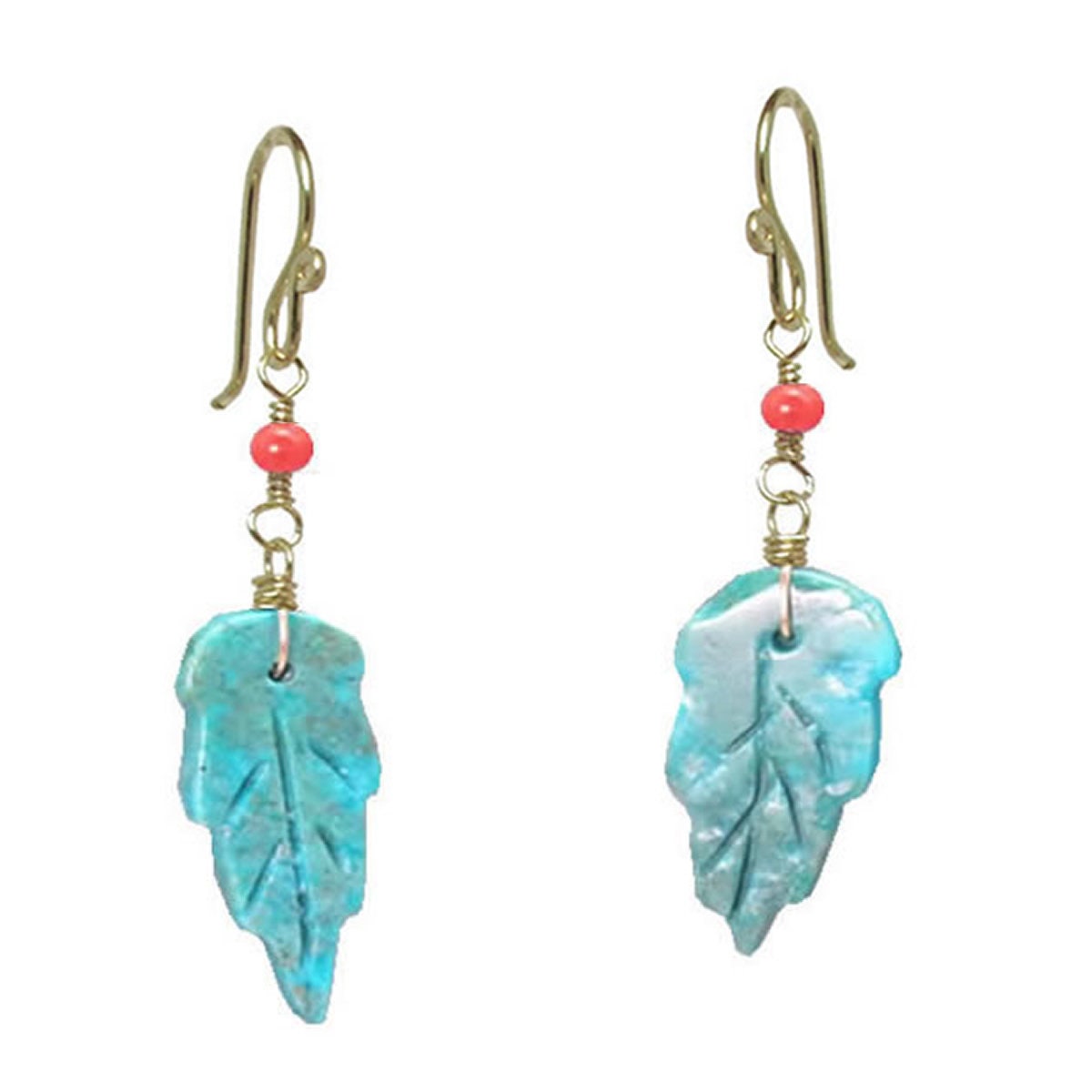 Ohrringe Aus Roter Koralle Und Türkisfarbenen Blättern Modglam 137 Ohrringe Aus Roter Koralle Und Türkisfarbenen Blättern Modglam 137 von CalicoJunoJewelry