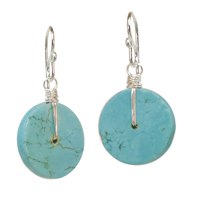 Türkis Howlith Ohrringe Modglam 132 von CalicoJunoJewelry