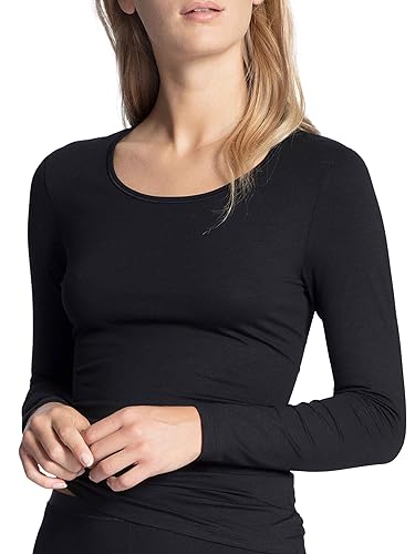 CALIDA Damen Natural Comfort Top met lange mouwen Unterhemd, Schwarz, S von CALIDA