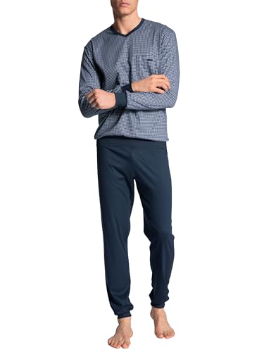 CALIDA Relax Choice Bündchen-Pyjama Herren, aus 100% Supima-Baumwolle, mit stoffbezogenem Gummibund von CALIDA