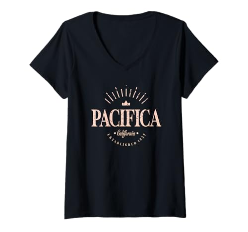 Damen Pacifica Kalifornien | Pacifica CA Modern T-Shirt mit V-Ausschnitt Damen Pacifica Kalifornien | Pacifica CA Modern T-Shirt mit V-Ausschnitt von California Contemporary Designs