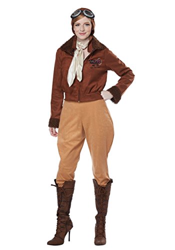 California Costumes Damen Amelia Earhart Kostüm, Braun, Groß von California Costumes