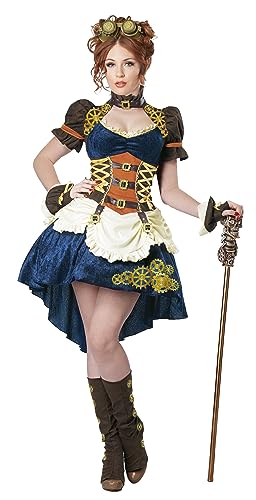 California Costumes Damen Steampunk-Fantasie-Kostüm, blau/braun, Large von California Costumes