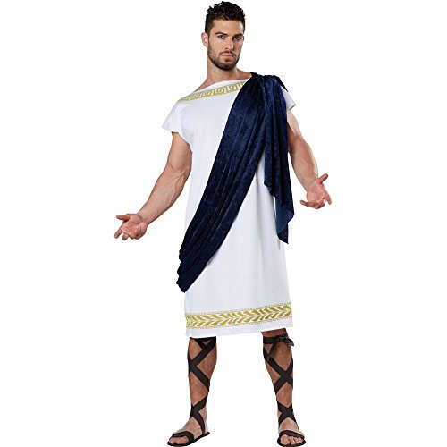 California Costumes Griechischer Toga für Herren, weiß/marineblau, L von California Costumes