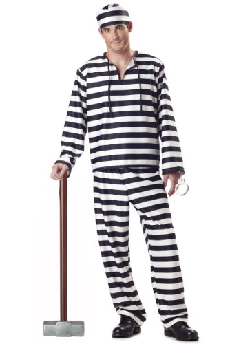 California Costumes Herren Jailbird Kostüm für Erwachsene, weiß/schwarz, S von California Costumes