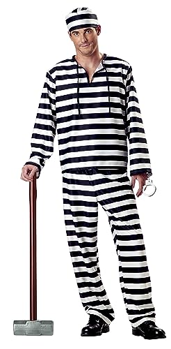 California Costumes Herren Jailbird Kostüm für Erwachsene, weiß/schwarz, X-Large von California Costumes