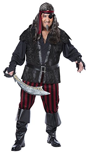 California Costumes Herren Piratenkostüm in Übergröße, rücksichtsloses Rogue, mehrfarbig, Mehr von California Costumes