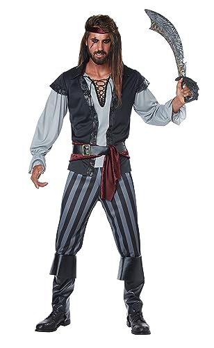 California Costumes Herren Scallywag Pirate Erwachsenenkostme, Mehrfarbig/Meereswellen (Ocean Tides), XL von California Costumes