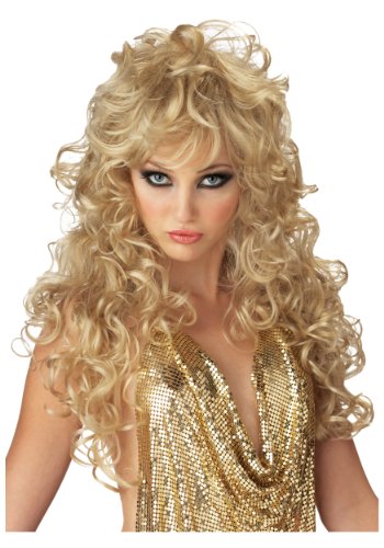 California Costumes Lange Perücke blond für Damen 80er - Blond von California Costumes