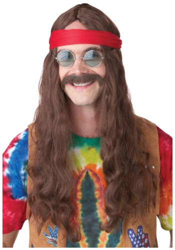 Generique - Hippie-Perücke mit Bart von California Costumes