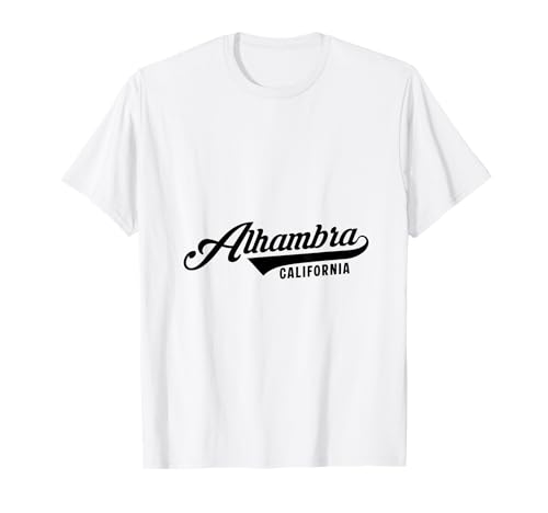 Alhambra California geeignet für Männer und Frauen. T-Shirt Alhambra California geeignet für Männer und Frauen. T-Shirt von California Pride Athletic Script Products